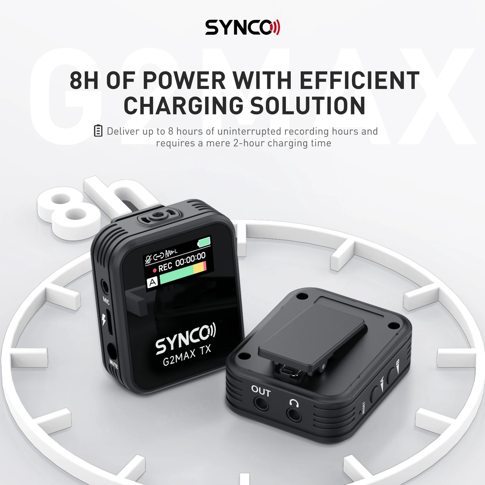 Synco G2A2 MAX 2.4GHz Wireless Lavalier Microphone 2 Transmitter and 1 Reicever