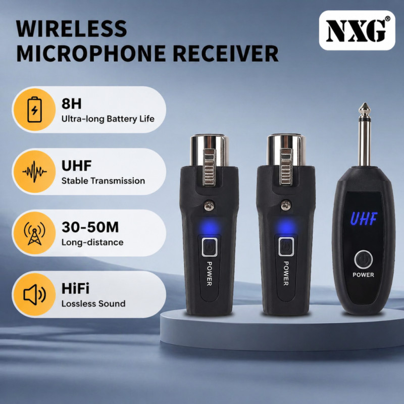 UHF Microphone Wireless Adapter – From 3.5mm Jack to 6.35mm Universal