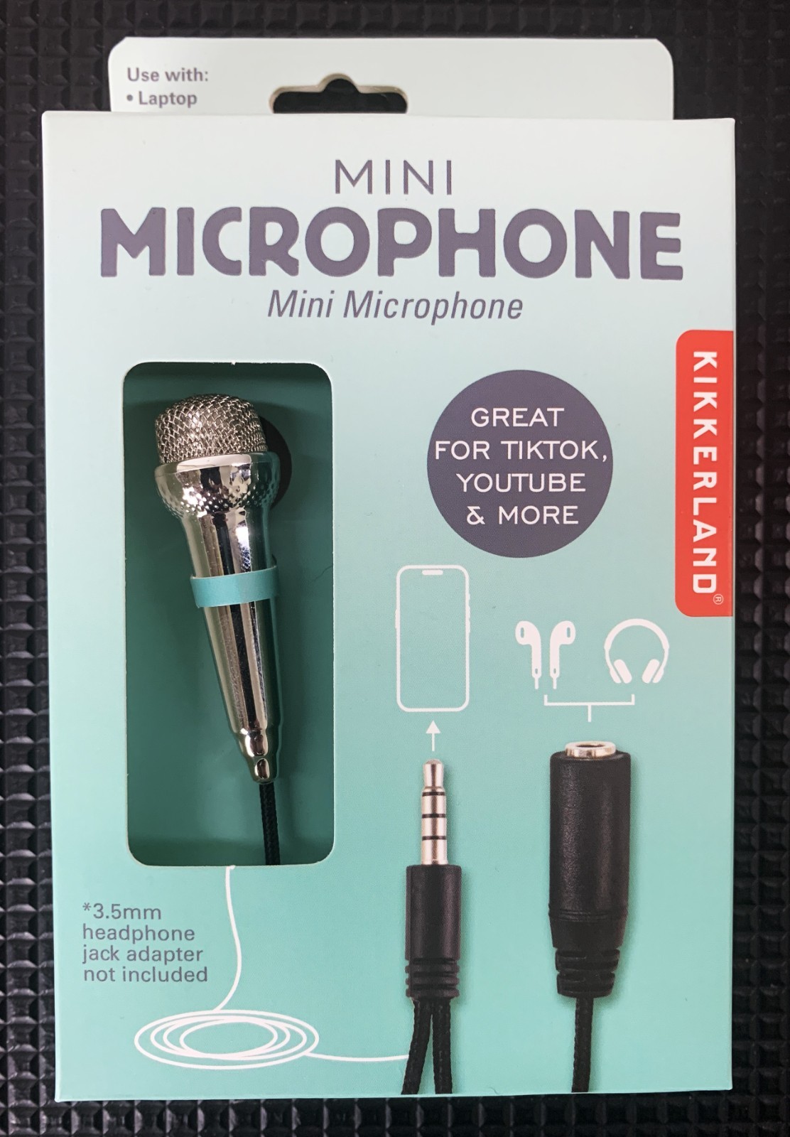 Kikkerland Mini Karaoke Microphone Smartphones Laptop Desktop-Sing/Record/Share