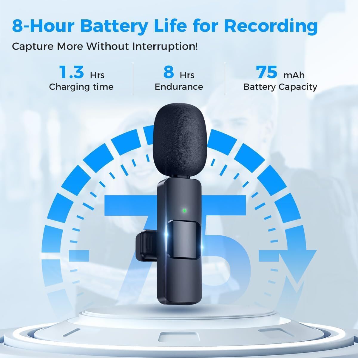 Moman Wireless Lavalier Microphone for iPhone Video Recording Interview Podcast