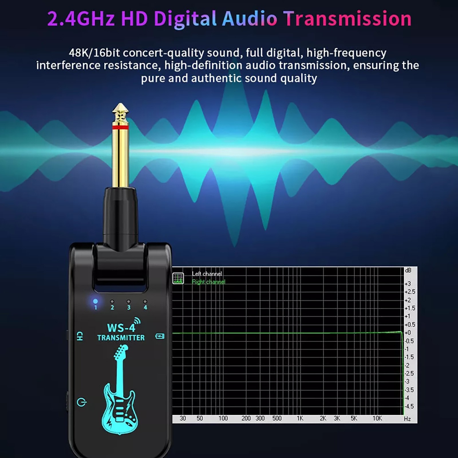Excellent Quality 2.4G Wireless Guitar Rechargeable Transmitter And Receiver