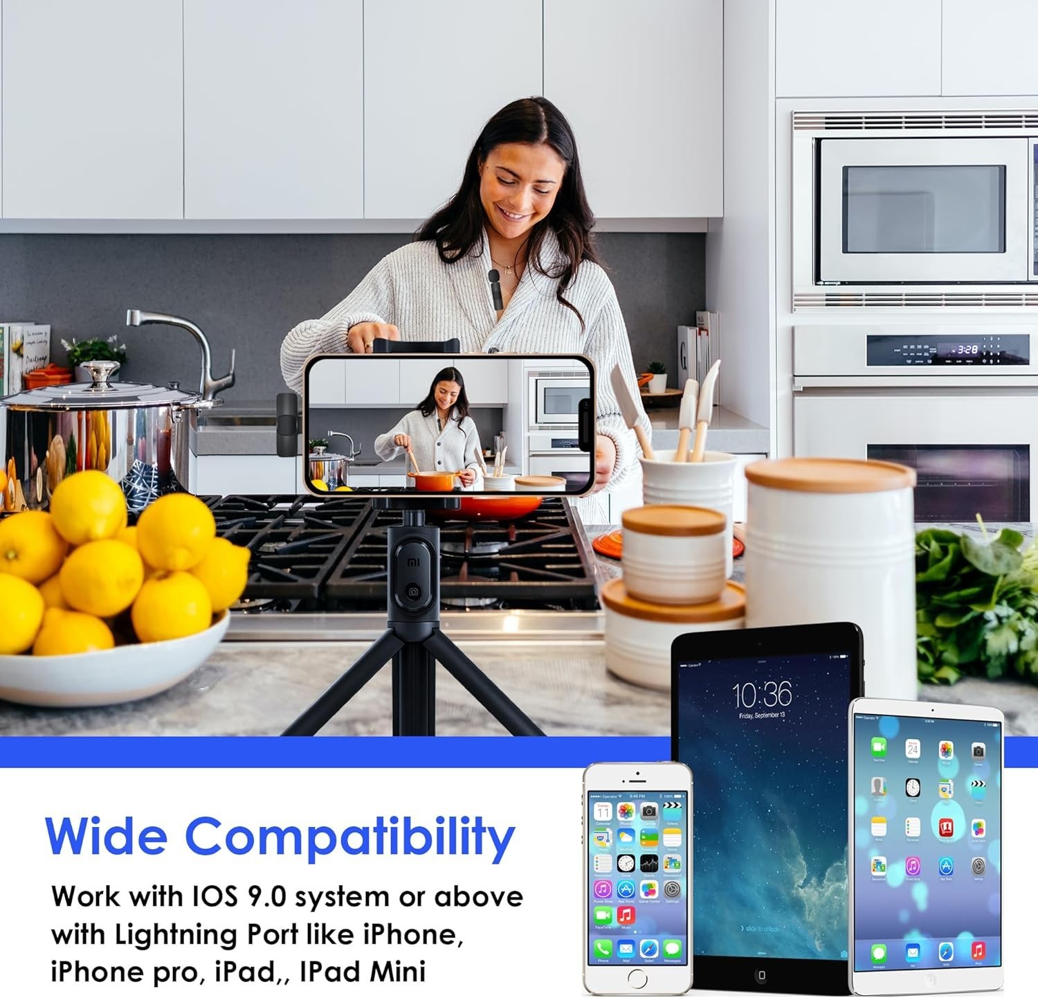 Wireless Lavalier Microphone 2-Pack for Android iOS Smartphone Laptop Video