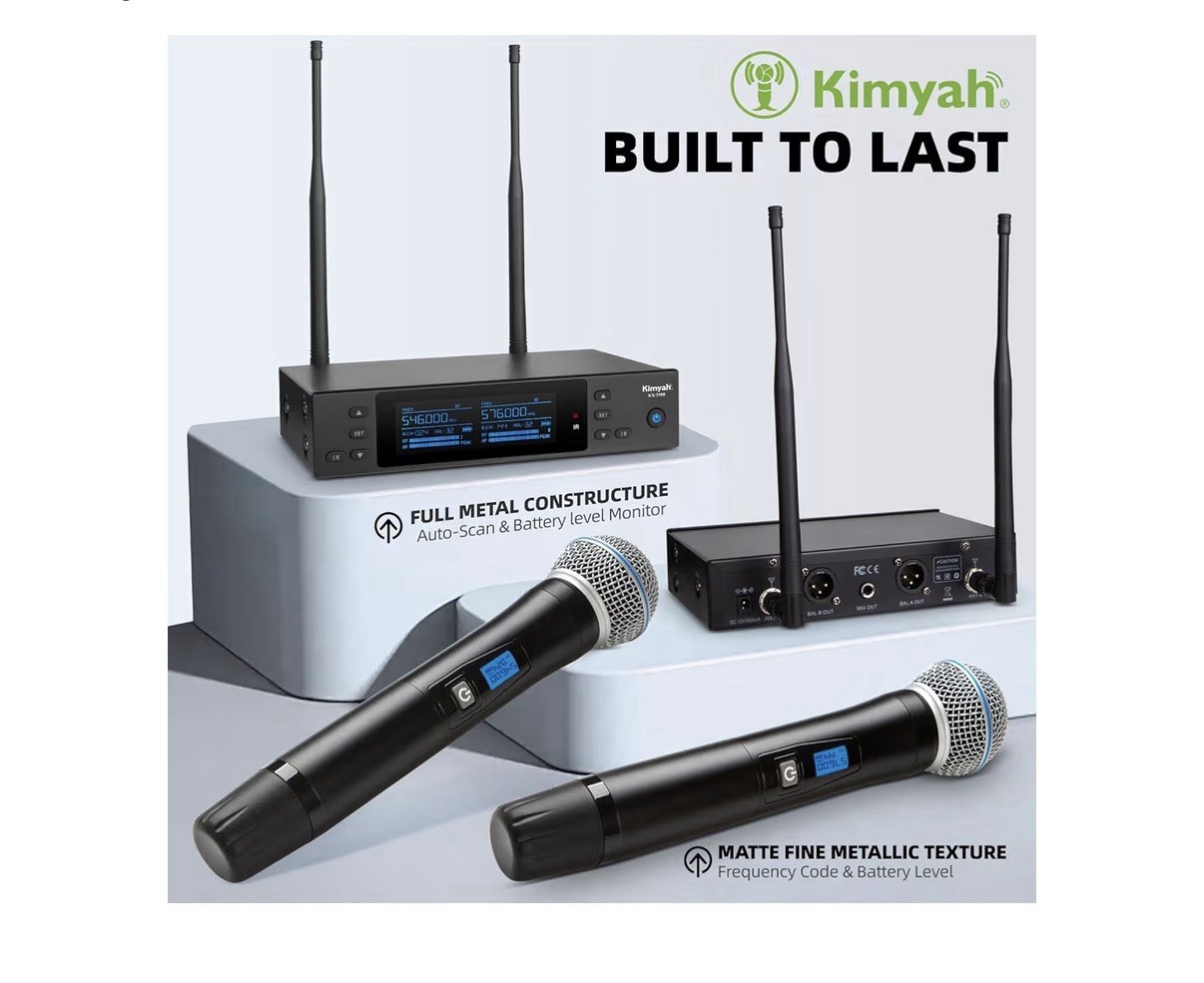 Wireless Microphones System with 2 X 100 Channels Cordless Handheld Microphon…