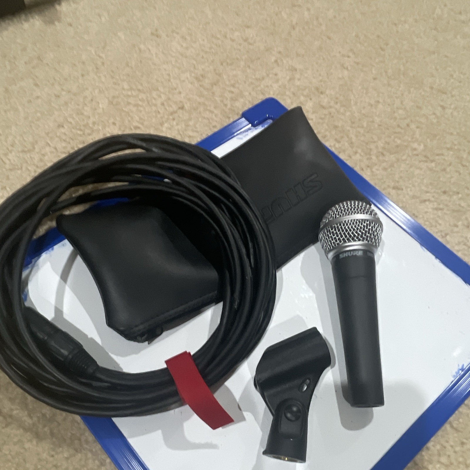 Shure SM58 Handheld Dynamic Wired XLR Mic w/ Cable, Clip & Pouch