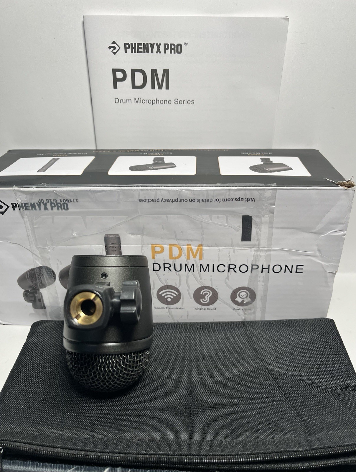 Phenyx Pro PDM33 Kick Drum Microphone, Cardioid Dynamic Mic wLocking Stand Adptr