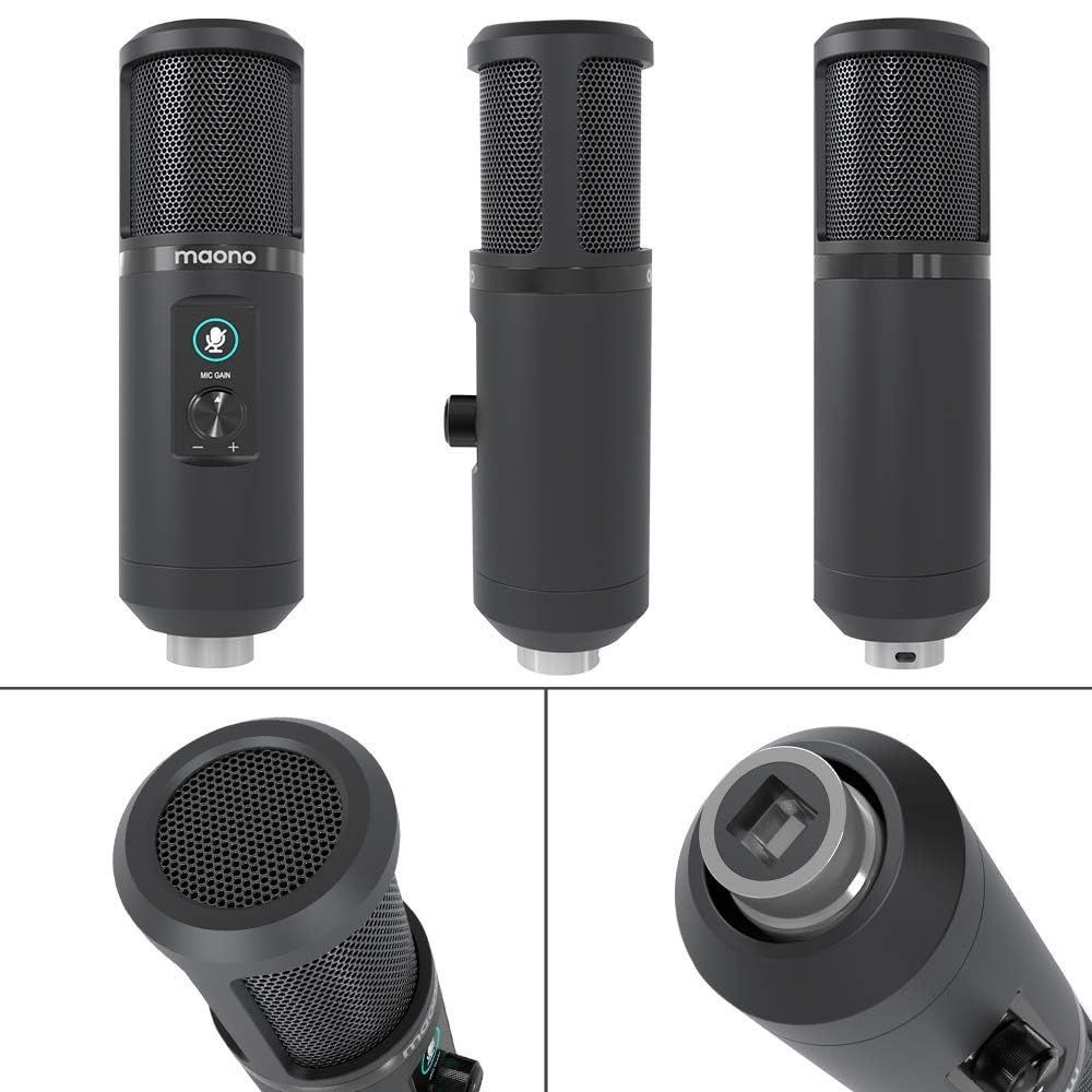 Maono USB Condenser Microphone 192kHz 24Bit Uni-Directional Touch Mute