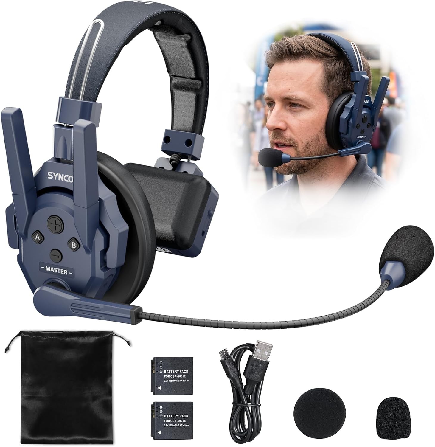 SYNCO XTALK Master 1 Users Wireless Intercom Headset System 500m/1640ft Range