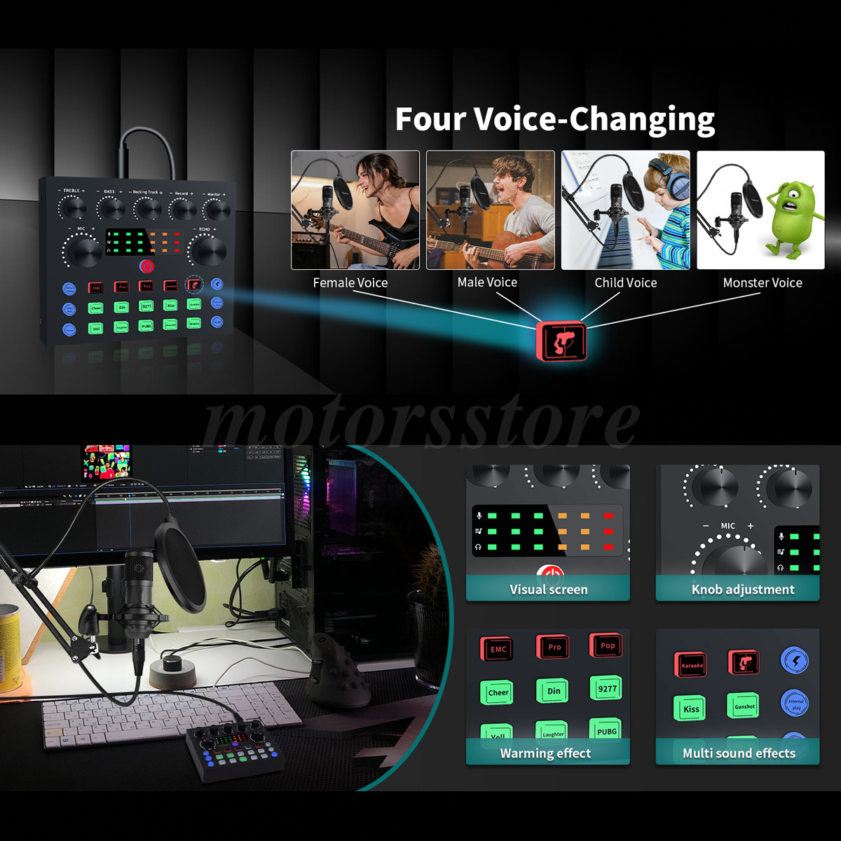Home Audio Mixer Kit Sound Card Podcast For Live Game Music Record Condencer Mic