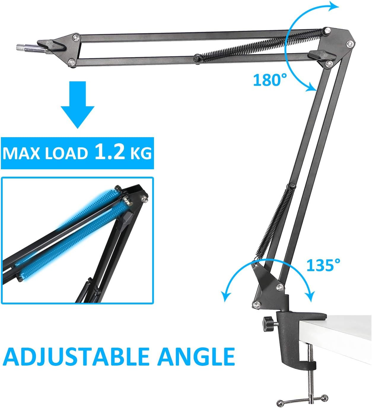 AT2020 Microphone Stand with Pop Filter Compatible with Audio-Technica AT2020…