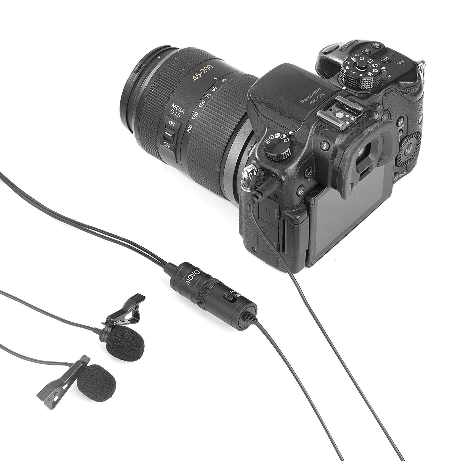 Movo LV2 Double-Lavalier Omnidirectional Interview Microphone (DSLR, Smartphone)