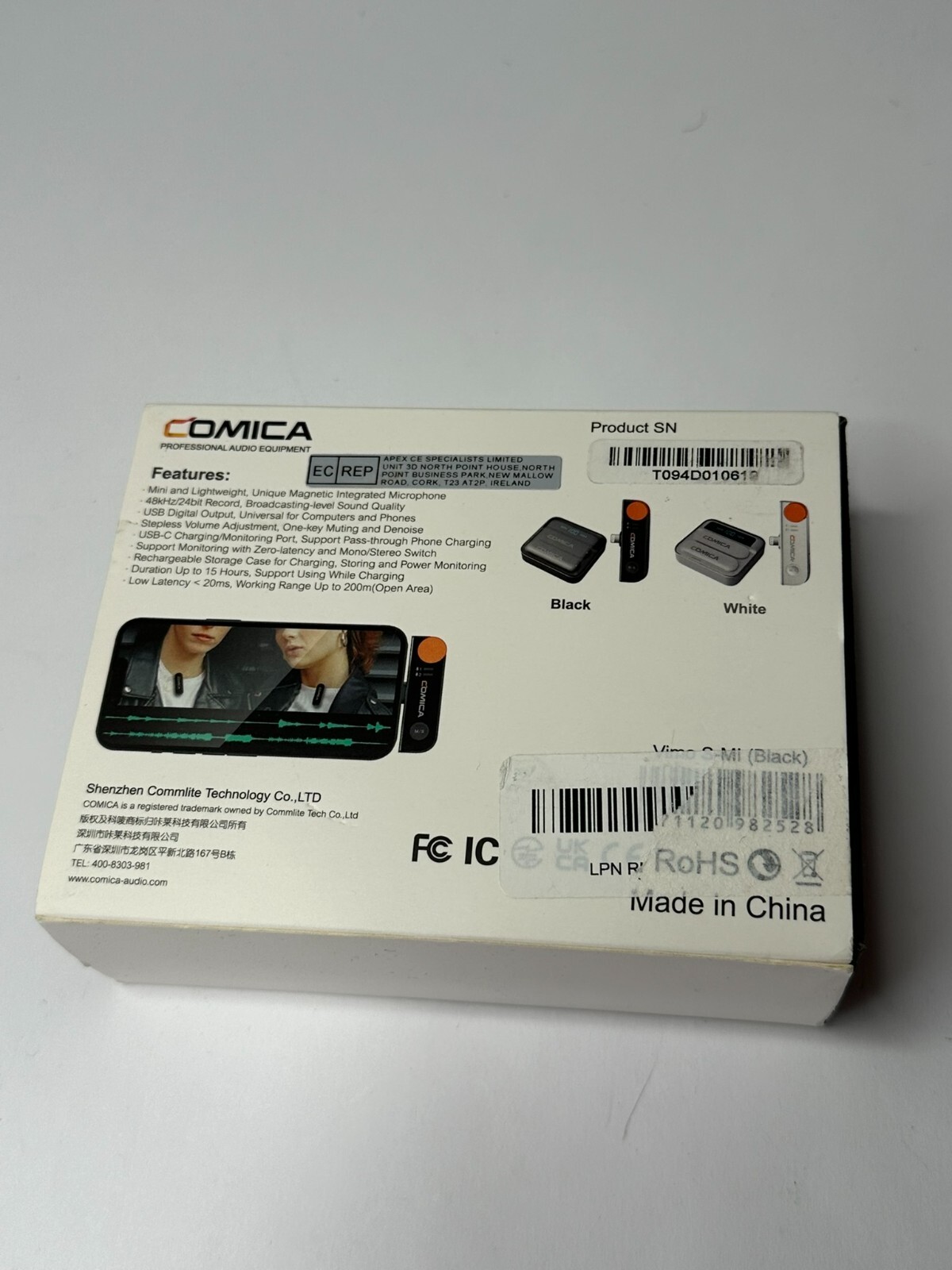 Comica Vimo S USB Wireless Microphone for Smartphone, 5HR Battery Life, Monit…
