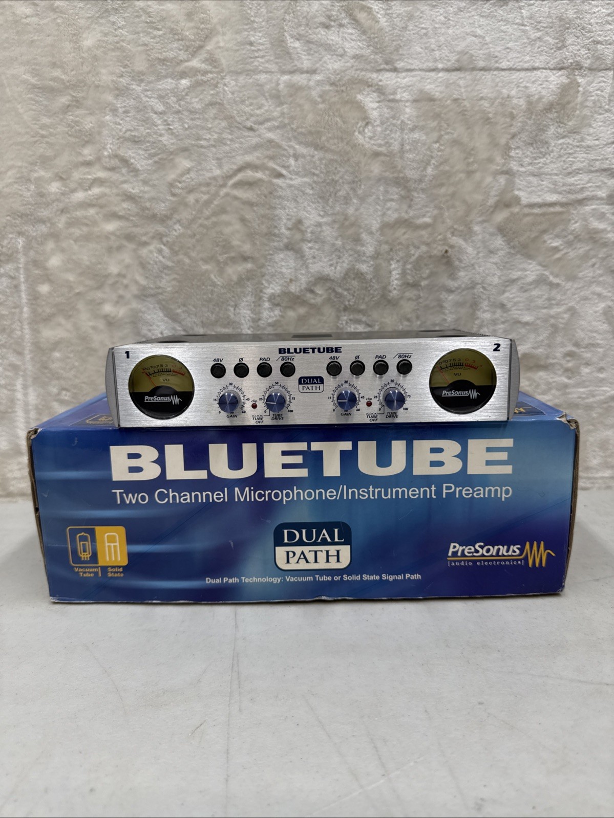 PreSonus BlueTube Dual Path 2-Channel Mic/Instrument Preamp No Power Cord Untest