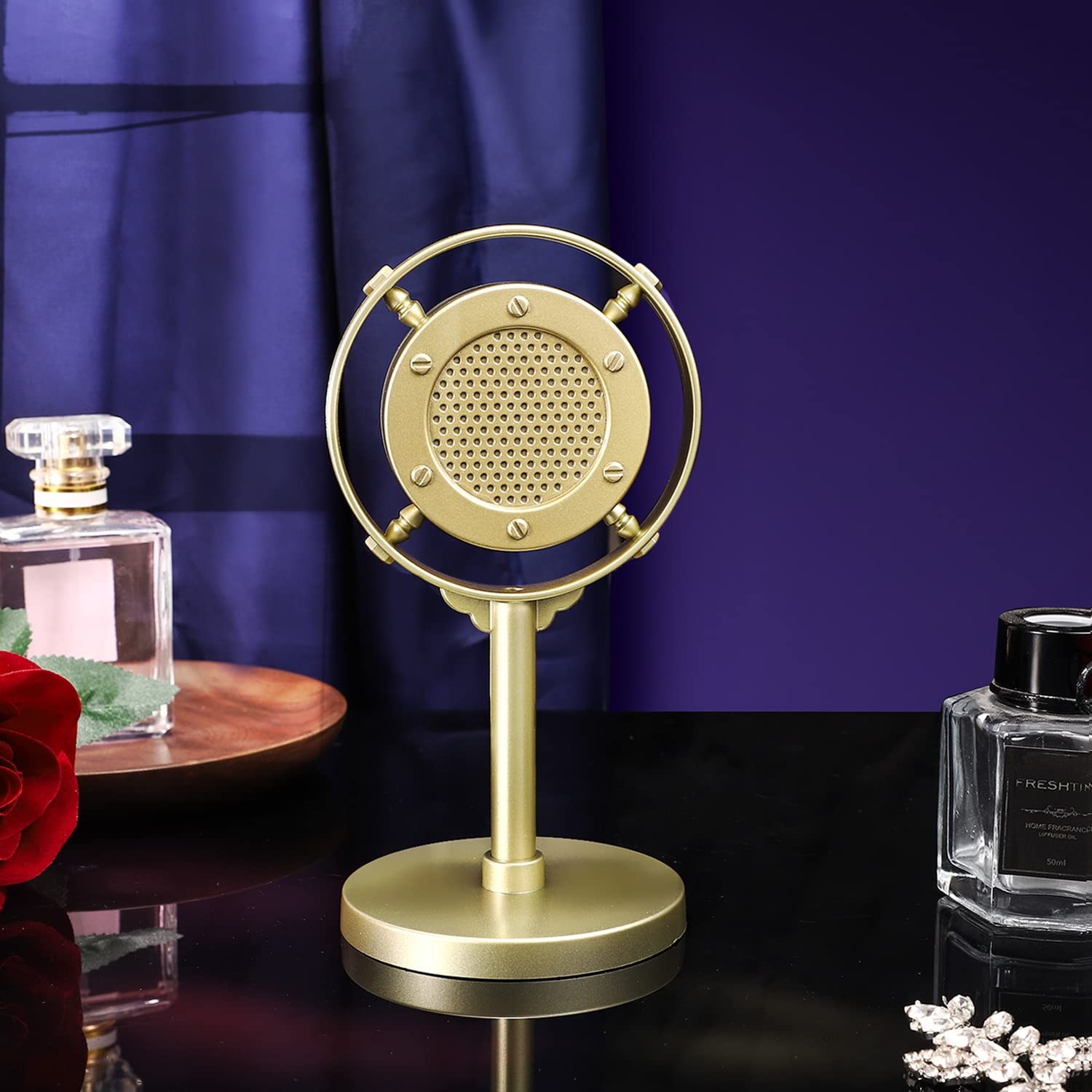 Retro Style Condenser Microphone Props, Fake Plastic Classic Microphone Model…