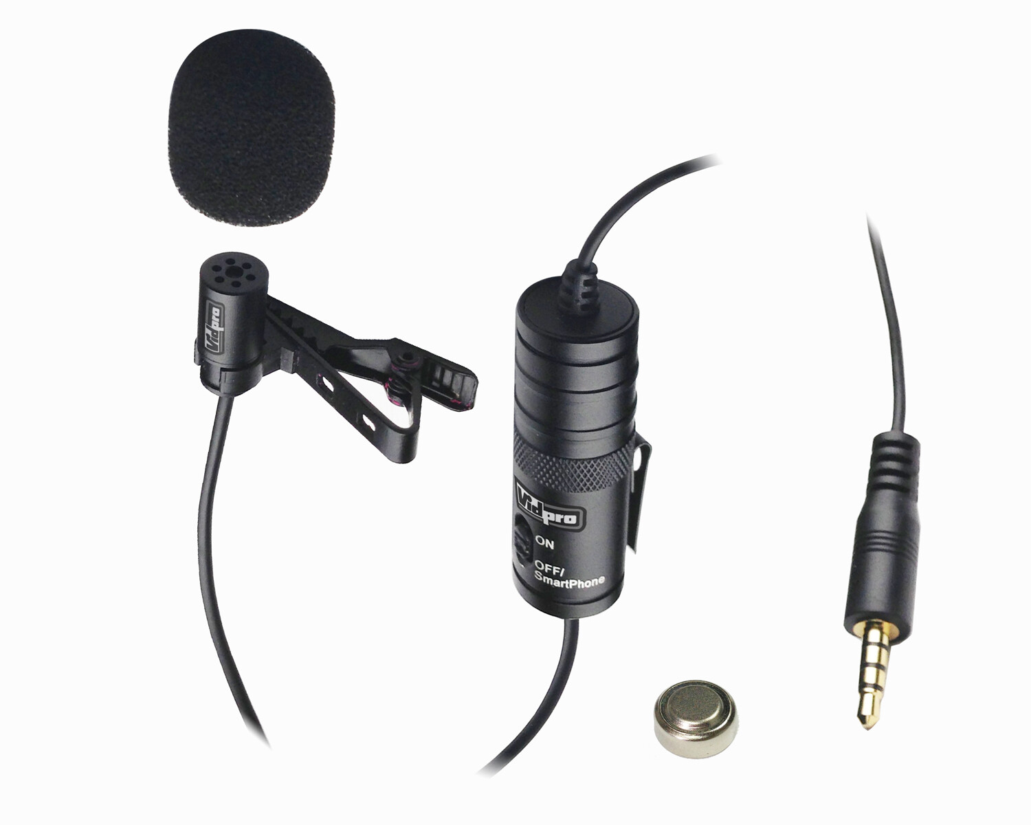 Vidpro Professional Lavalier Condenser Microphone For Audio Recorders Cameras