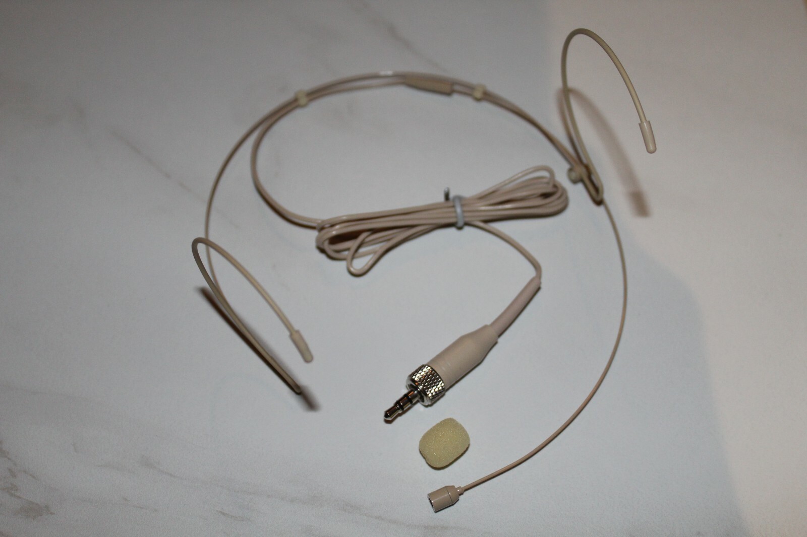 Double earhook Headset Mic Headworn Microphone For Sennheiser Wireless Beige