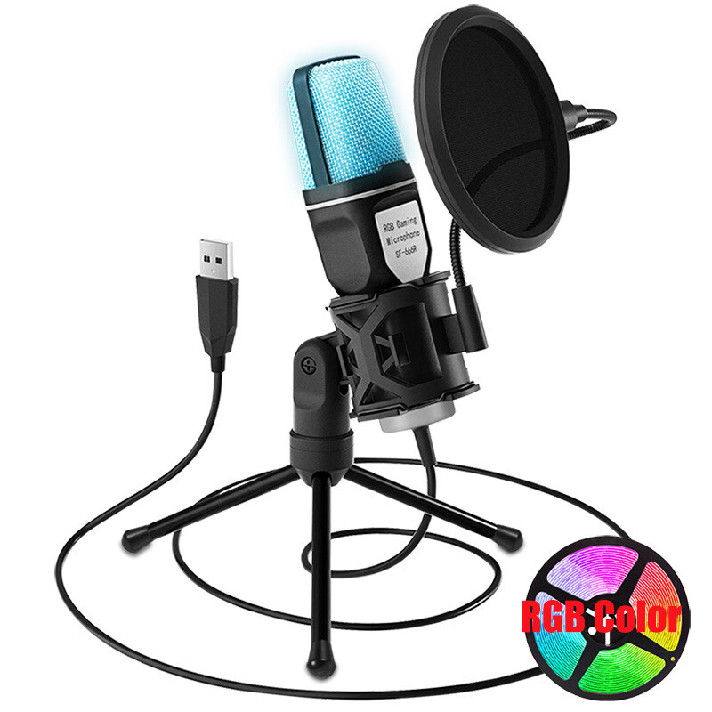 Desktop Mini Condenser Microphone USB Computer Mic Recording For Laptop PC
