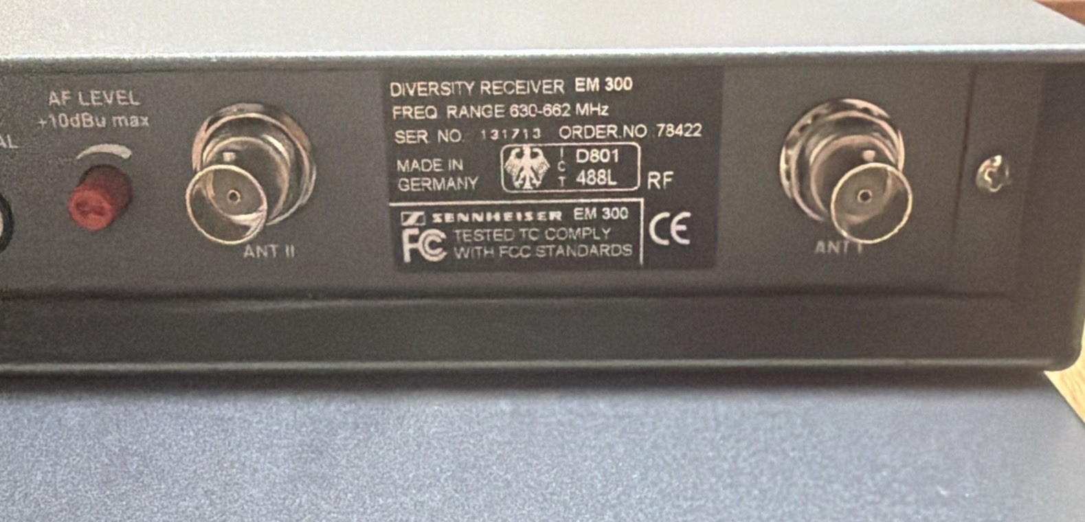 Sennheiser ew300 EM300 Diversity Receiver Freq Range 630-662MHz **Unit Only**