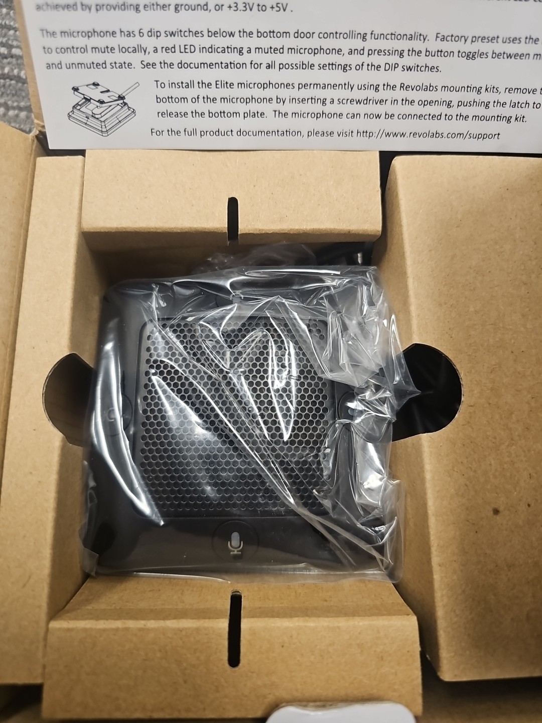 Revolabs 01-EWM5-OM-BLK Omnidirectional Tabletop Elite Wired Microphone w/mute