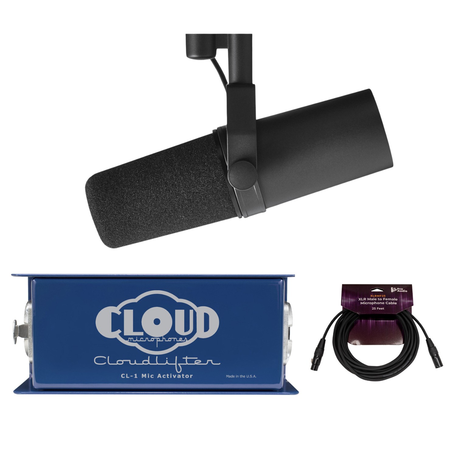 Shure SM7B Cardioid Dynamic Vocal Microphone Bundle with Accessories