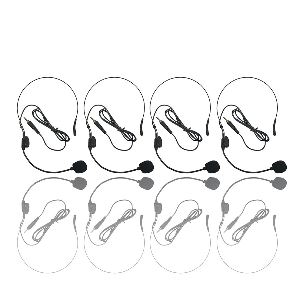 4CH UHF Lapel Headset Wireless Microphone System 4 Lavalier Bodypacks Stage Mics
