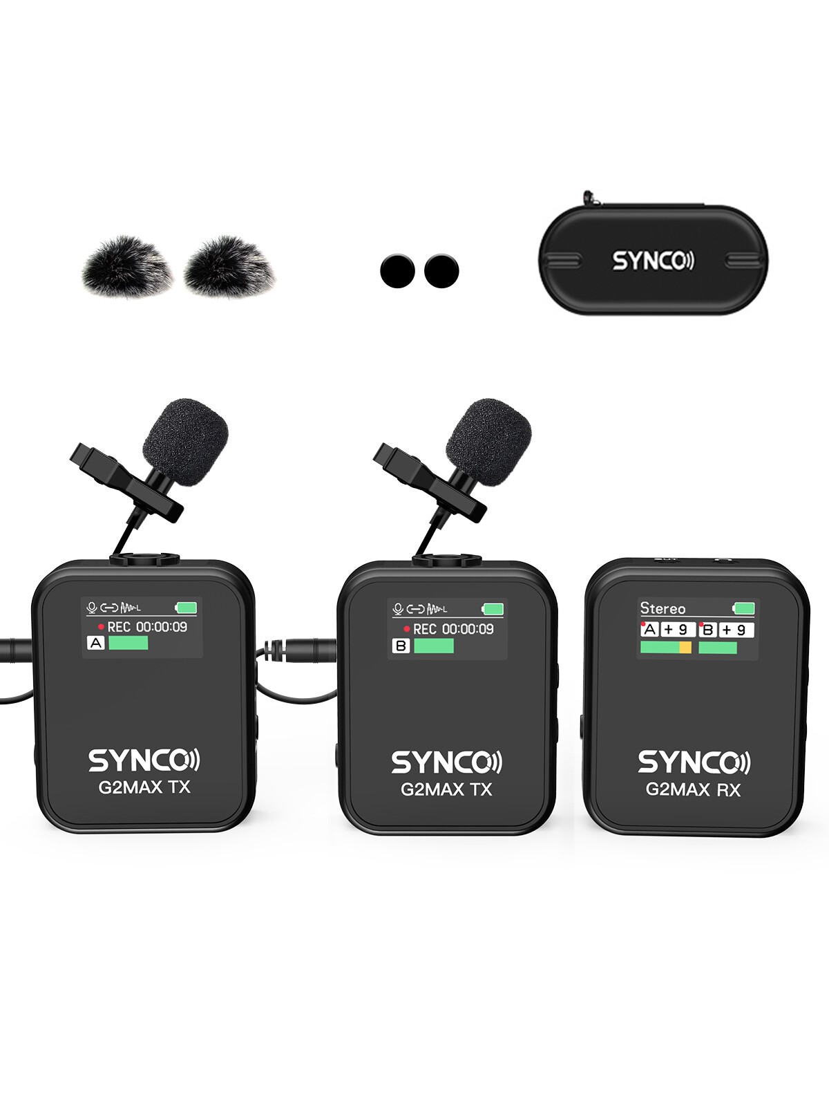 SYNCO Wireless Lavalier Microphone, G2(A2) MAX 2.4G Dual Transmitter for Vlog