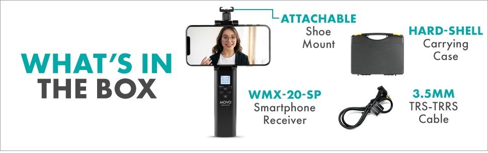 Movo WMX-20-SP Smartphone Stabilizer & UHF Wireless Receiver for Lav Mic System