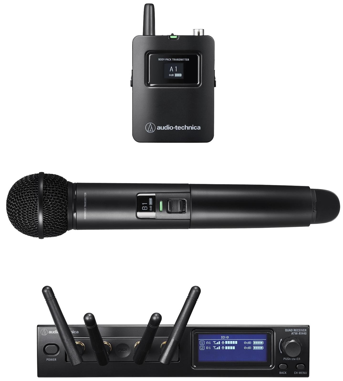 Audio-Technica ATW-1423 System 20 PRO 2-Ch Wireless Microhpone Combo
