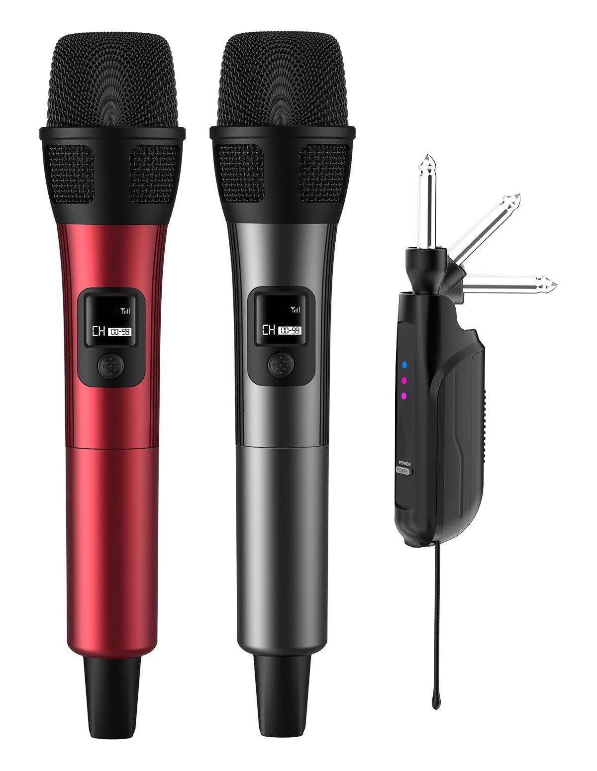 2 Professional Wireless Microphones – 40Hr Battery – 262ft Range – Studio Sound