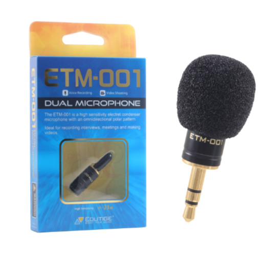 EDUTIGE ETM-001 Omnidirectional High Sensitivity Mini Microphone 3.5mm Korea