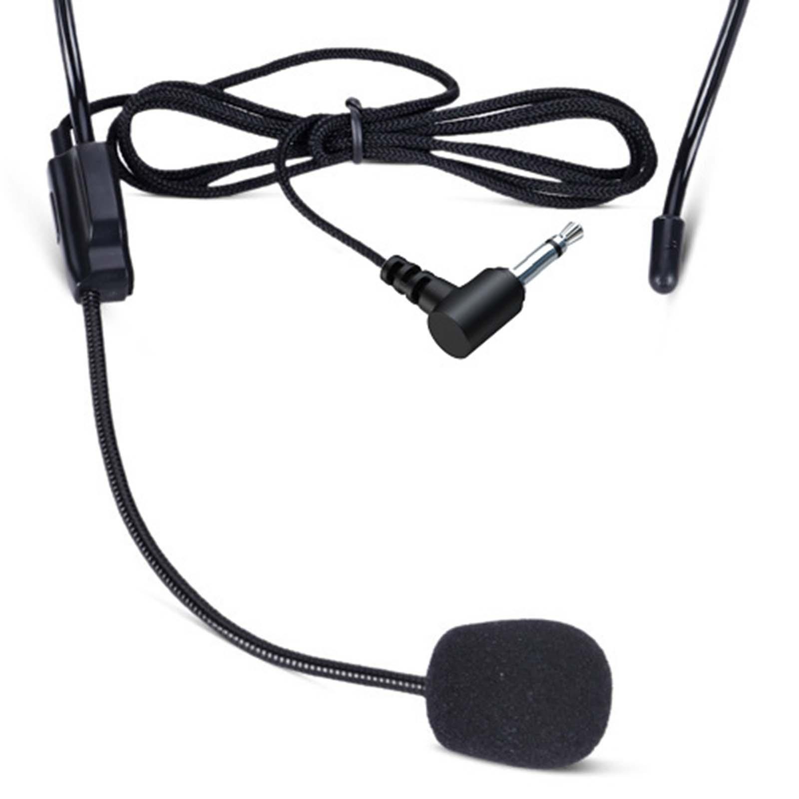 Wired Headset Volume Amplifier Head Mounted Headband Headset Mic for Seniors