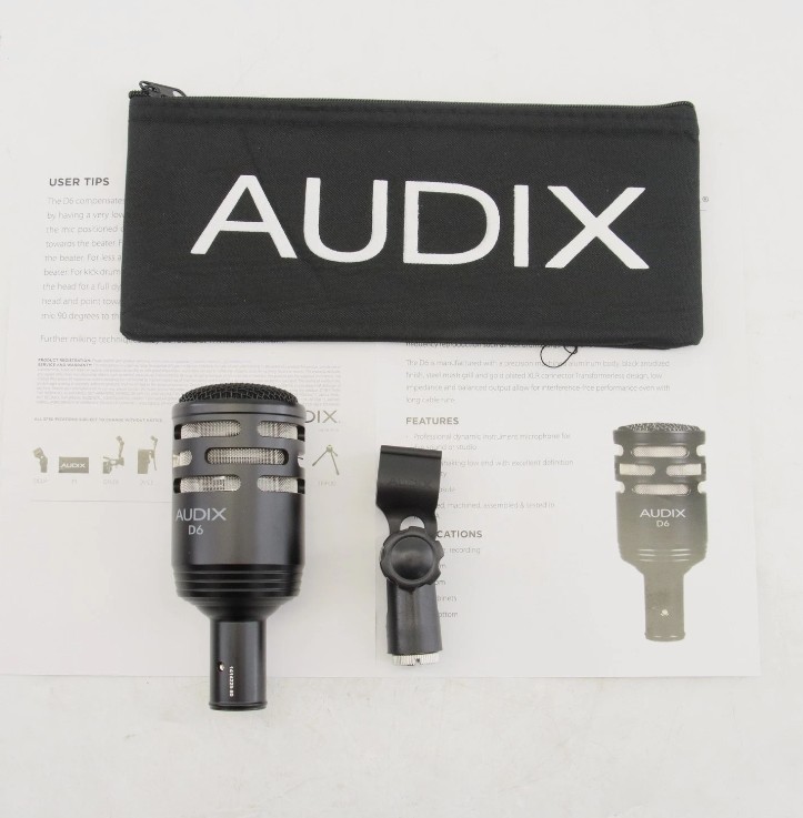 NEW Audix D6 Cardioid Wired Dynamic Microphone free shiping US