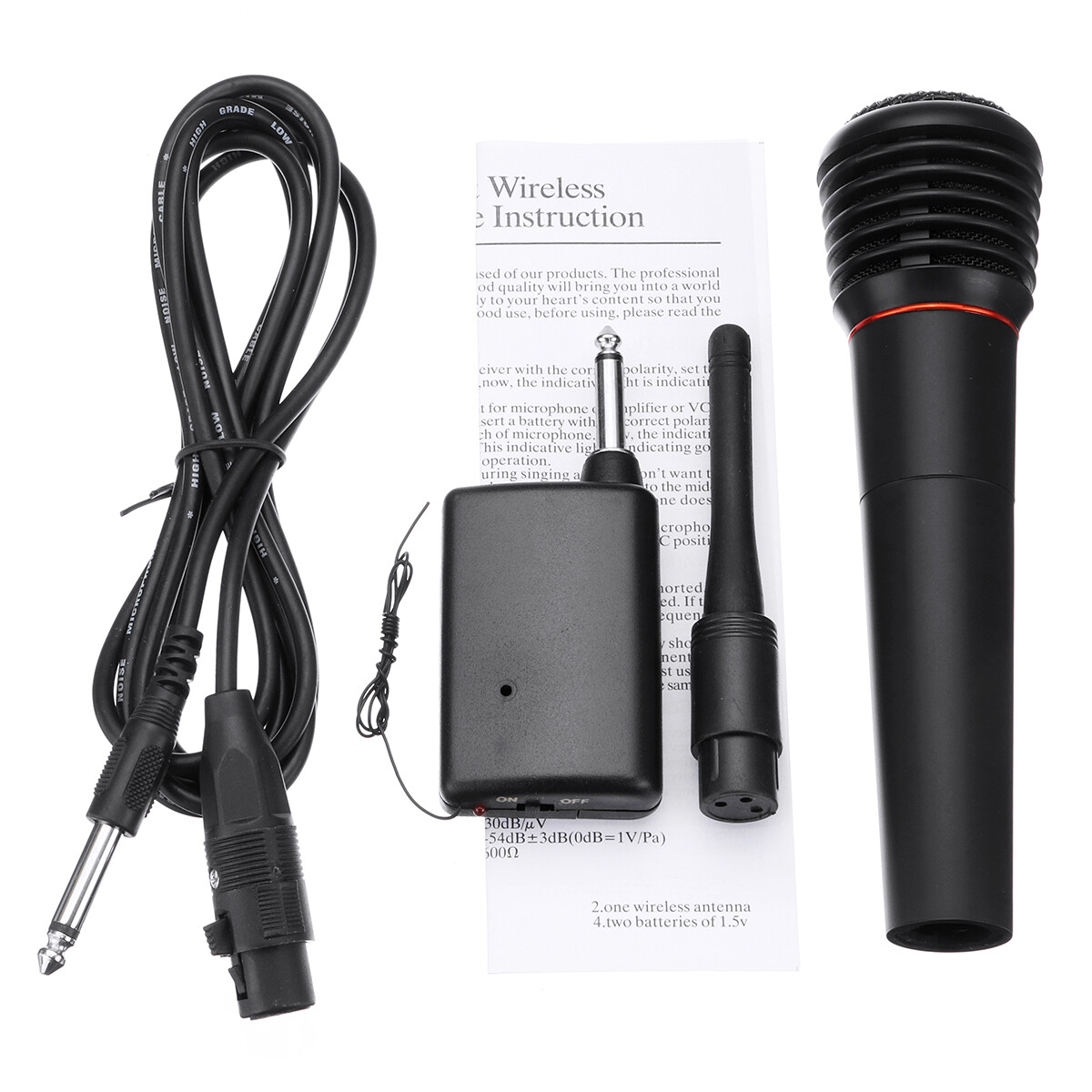 Microphone Wireless/Wired 2 in 1 Handheld Cordless Mic For Karaoke Singing DJ