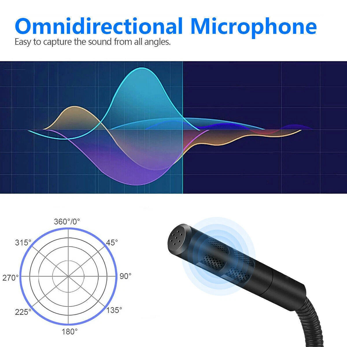 Mini USB Condenser Microphone with Stand – Plug & Play for PC/Laptop/Mac