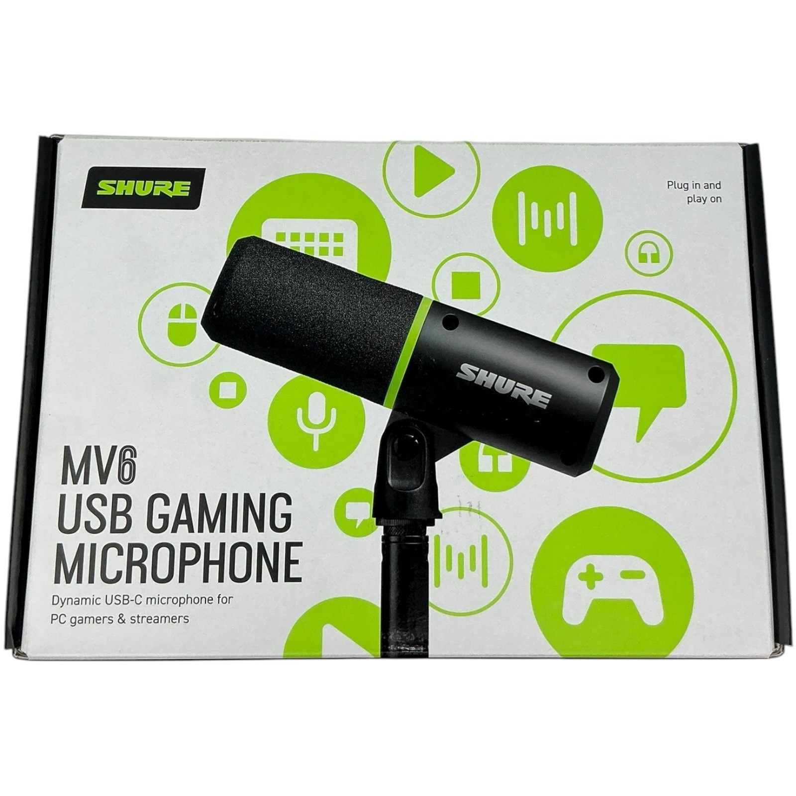 Shure MV6 Gaming Microphone, Dynamic USB PC Mic for Video Games & Streaming