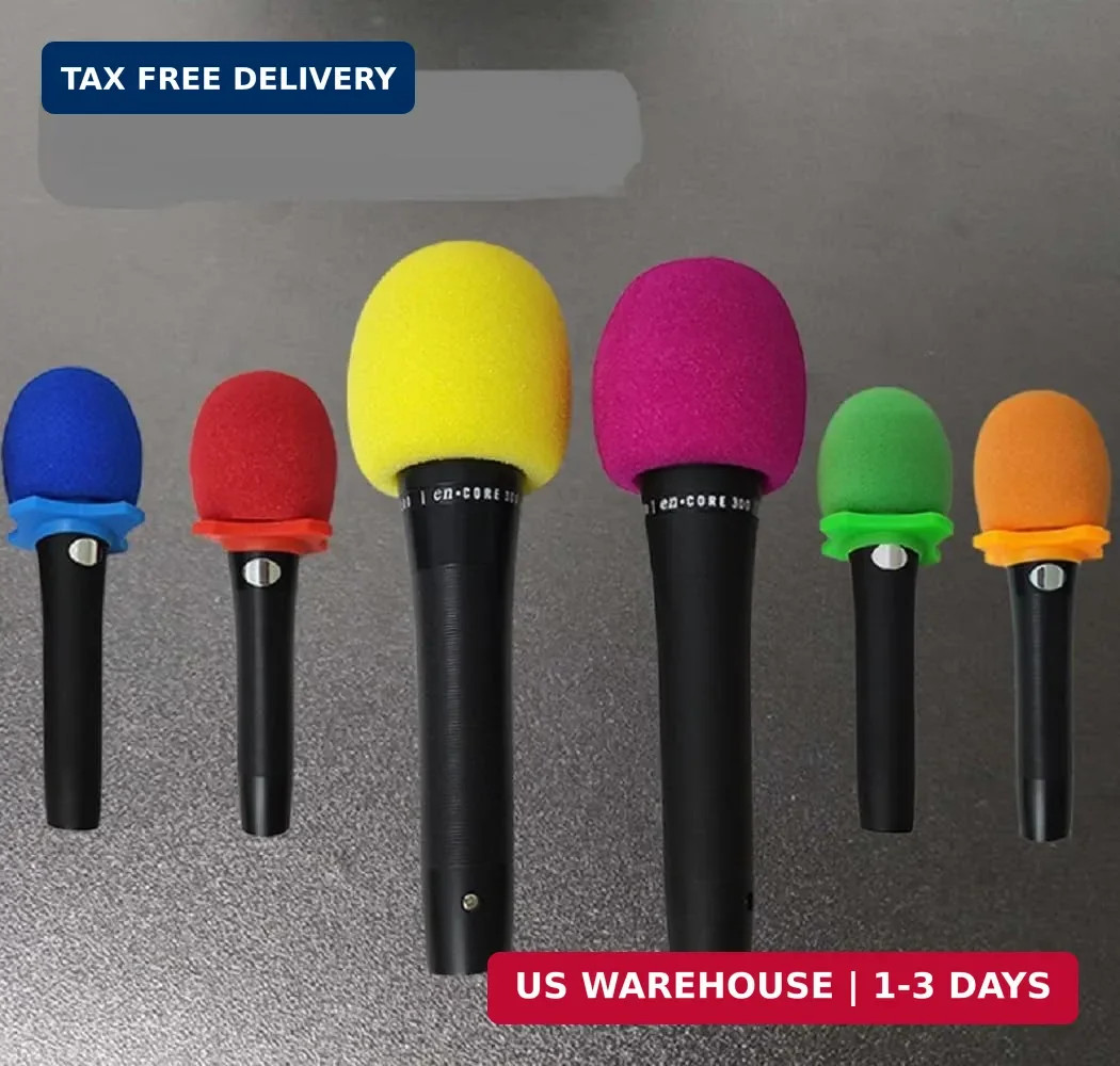 Microphone Foam Covers 10 Pack Colorful Handheld Mic Windscreen Karaoke DJ