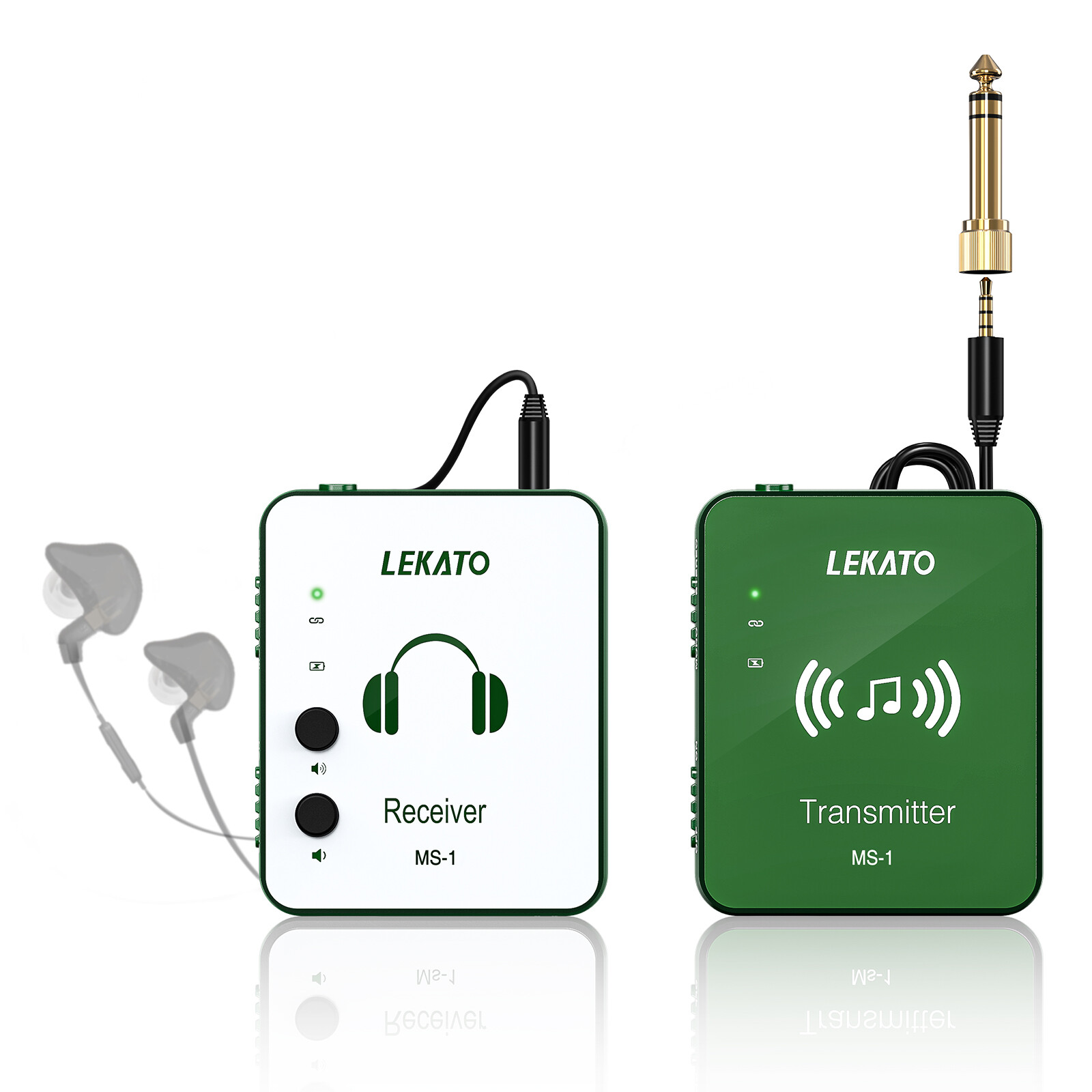 LEKATO Wireless Guitar in-Ear Monitor 2.4G Guitar System Transmitter Receiver