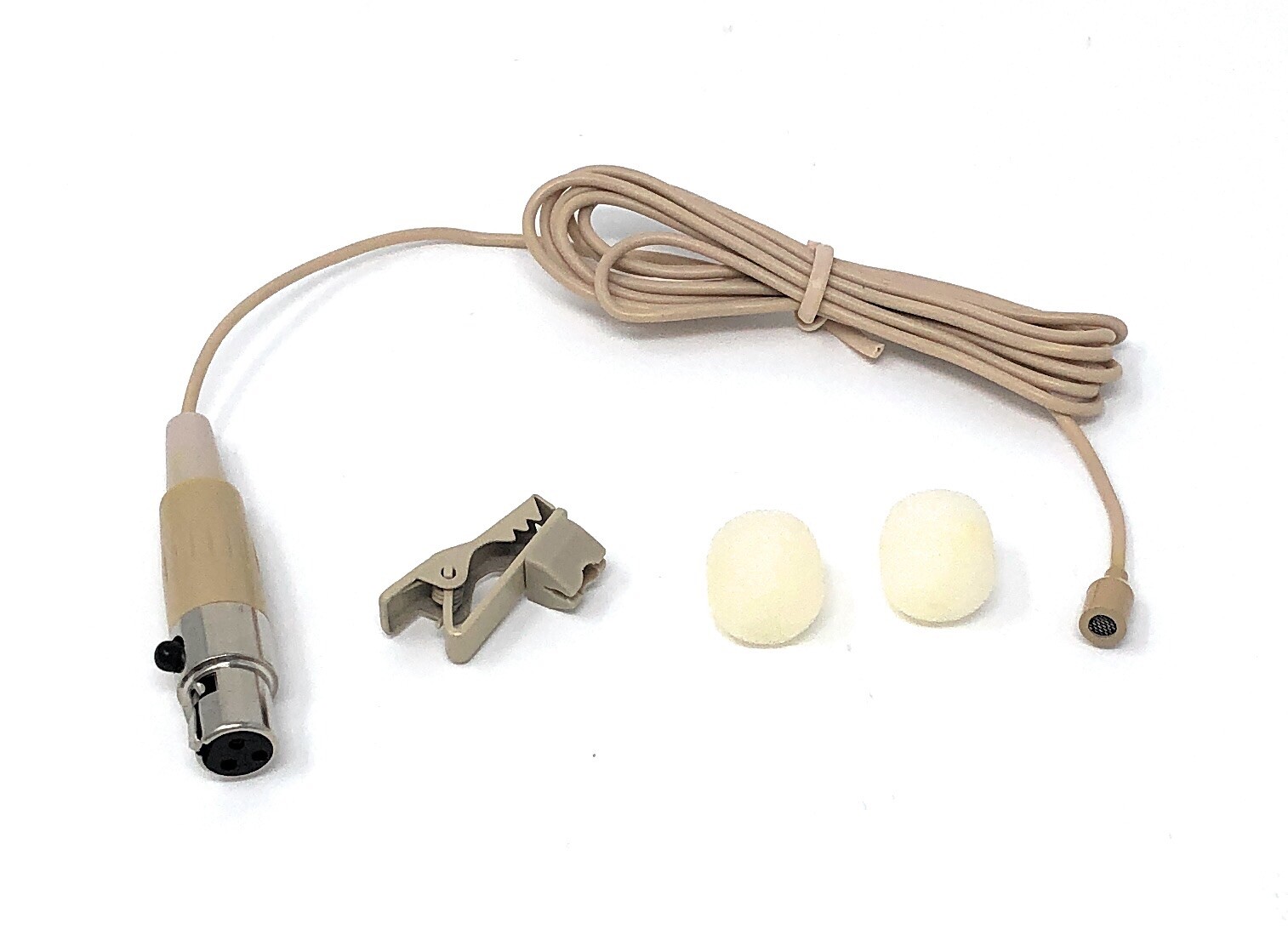 Beige Lavalier Lapel Mic w/ 3-pin mini XLR for GTD Audio G-787, G-733, G-622