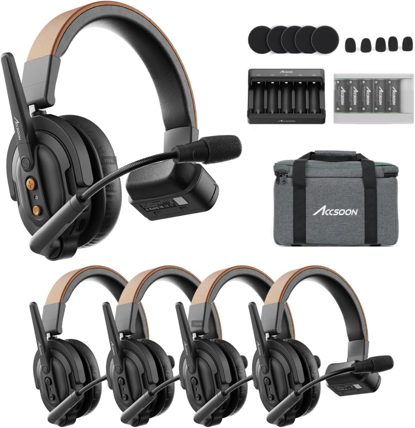 Accsoon CoMo SE 400m Wireless Intercom Headset System 2.4G Full Duplex 5-Person