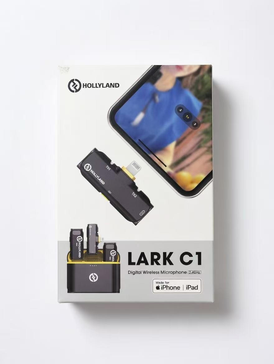 Hollyland Lark C1 Wireless Lavalier Microphone for iPhone Plug & Play MFi 656ft
