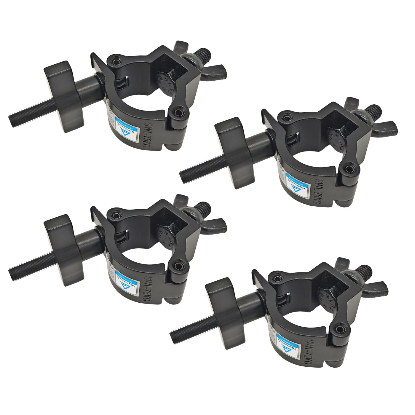 LBKYJ 4 Pack Stage Lighting Clamp 1.25-1.38 Inch Mount Fits Black