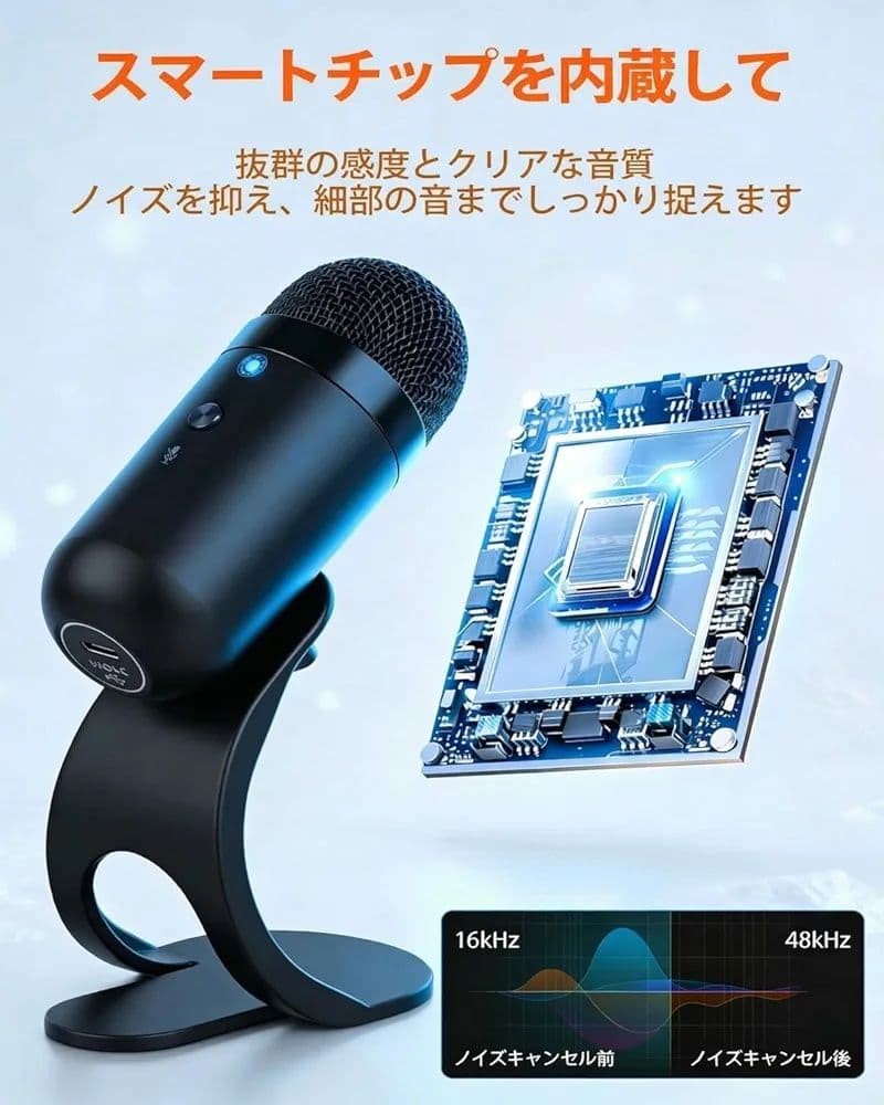 USB Condenser Mic for PC, PS5, Mac Desk Microphone, One-Touch Mute, Used