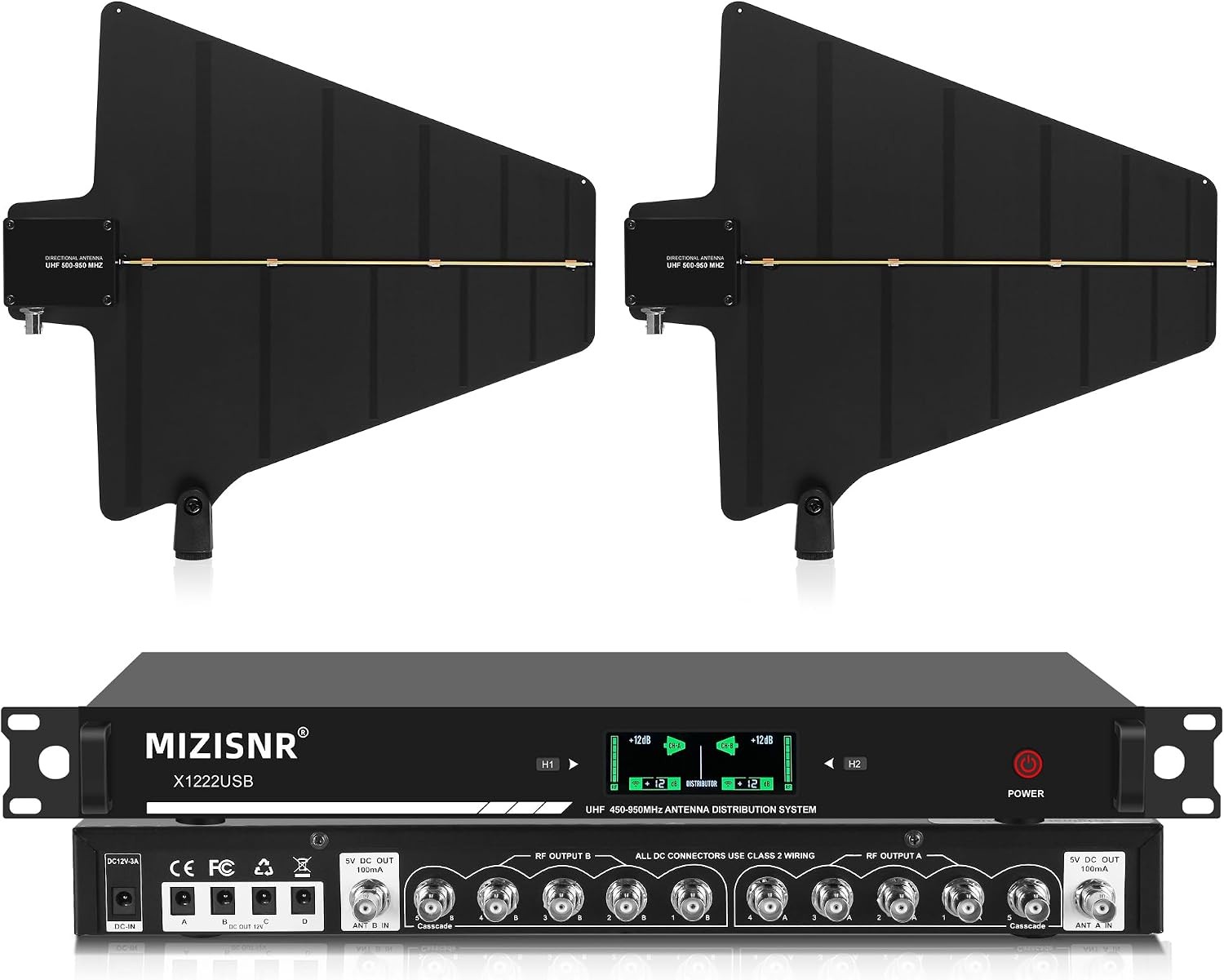 UHF Wireless Antenna Distribution Combiner System 10 Channels Active Directional