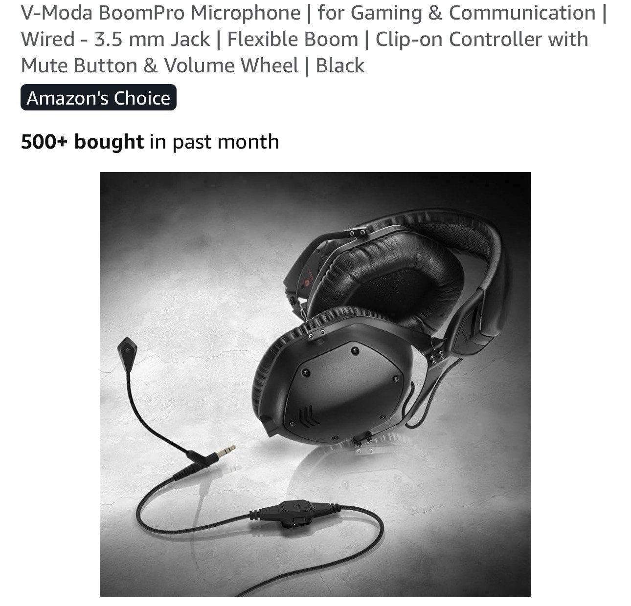 V-MODA BoomPro Gaming Microphone 3.5mm Flexible Boom Mic Black