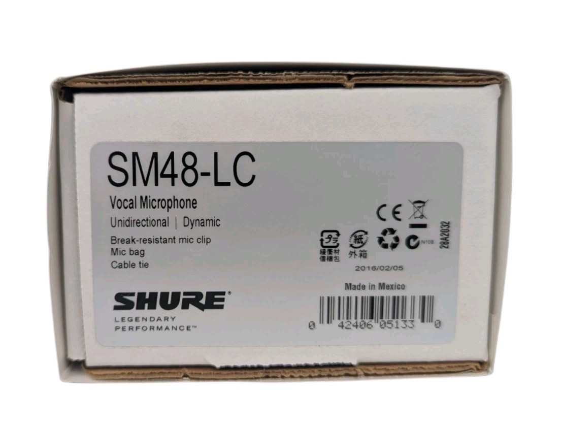 Shure SM48-LC Vocal Microphone Unidirectional Dynamic
