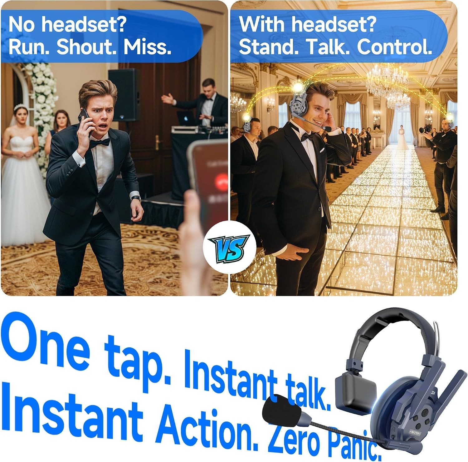 SYNCO XTALK Master 1 User Wireless Intercom Headset System ENC Noise Reduction