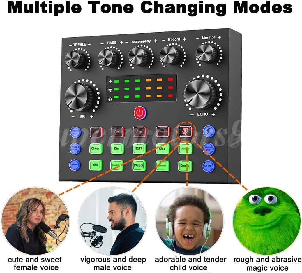 Complete Studio Recording Kit Mixer Condenser Microphone Music Podcast Earphone