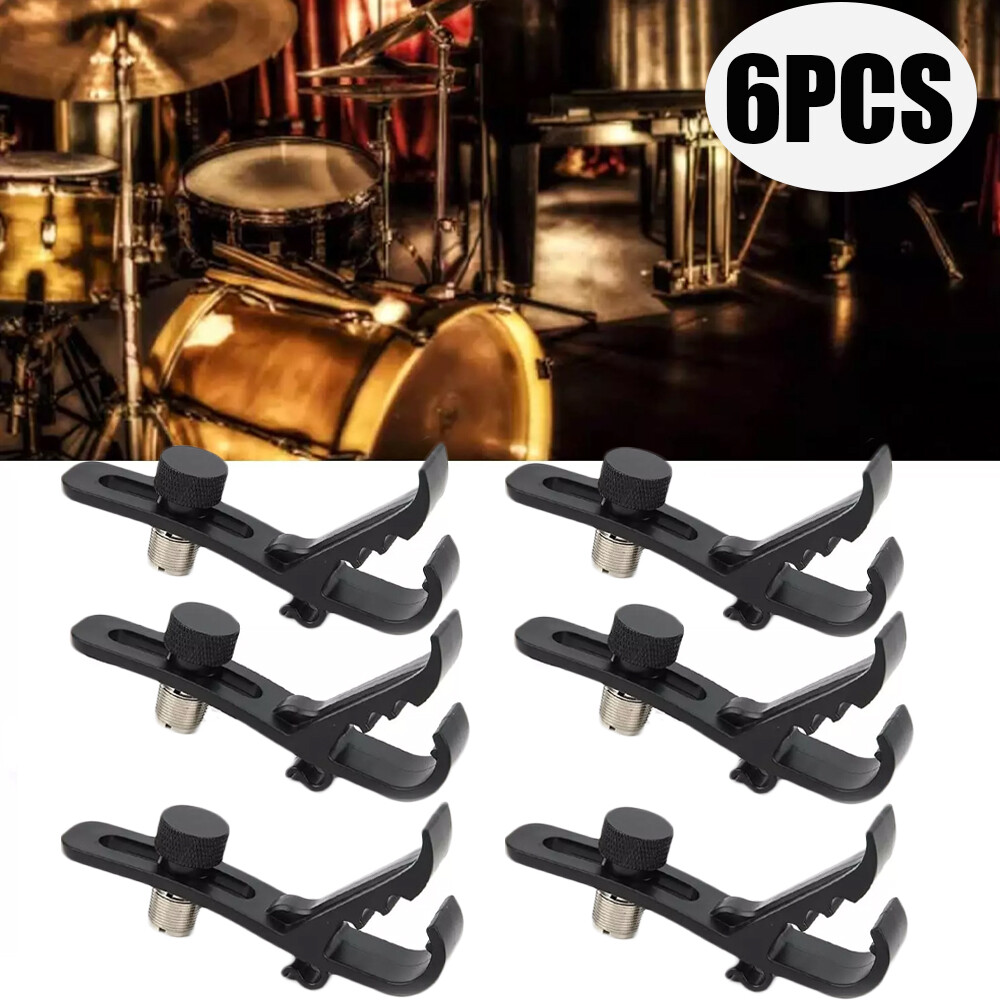 6PCS Drum Microphone Clip, Adjustable Mic Mount Clamp Holder Mic Securing Clip