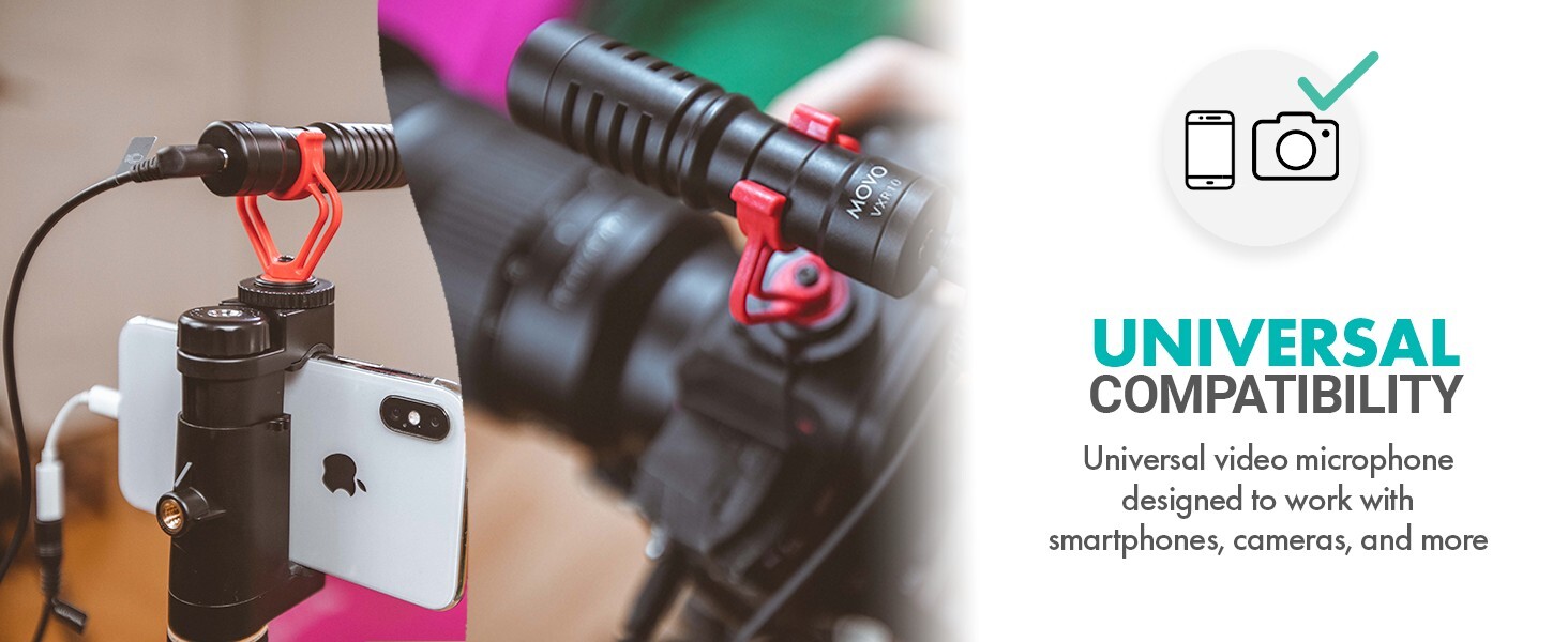 Movo VXR10 Universal Cardioid Condenser Video Microphone with Shock Mount