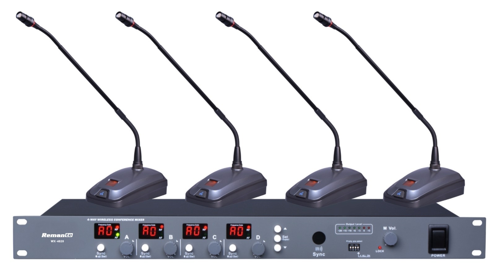 Wireless Gooseneck Microphone System (includes: 4mic and 1receiver)
