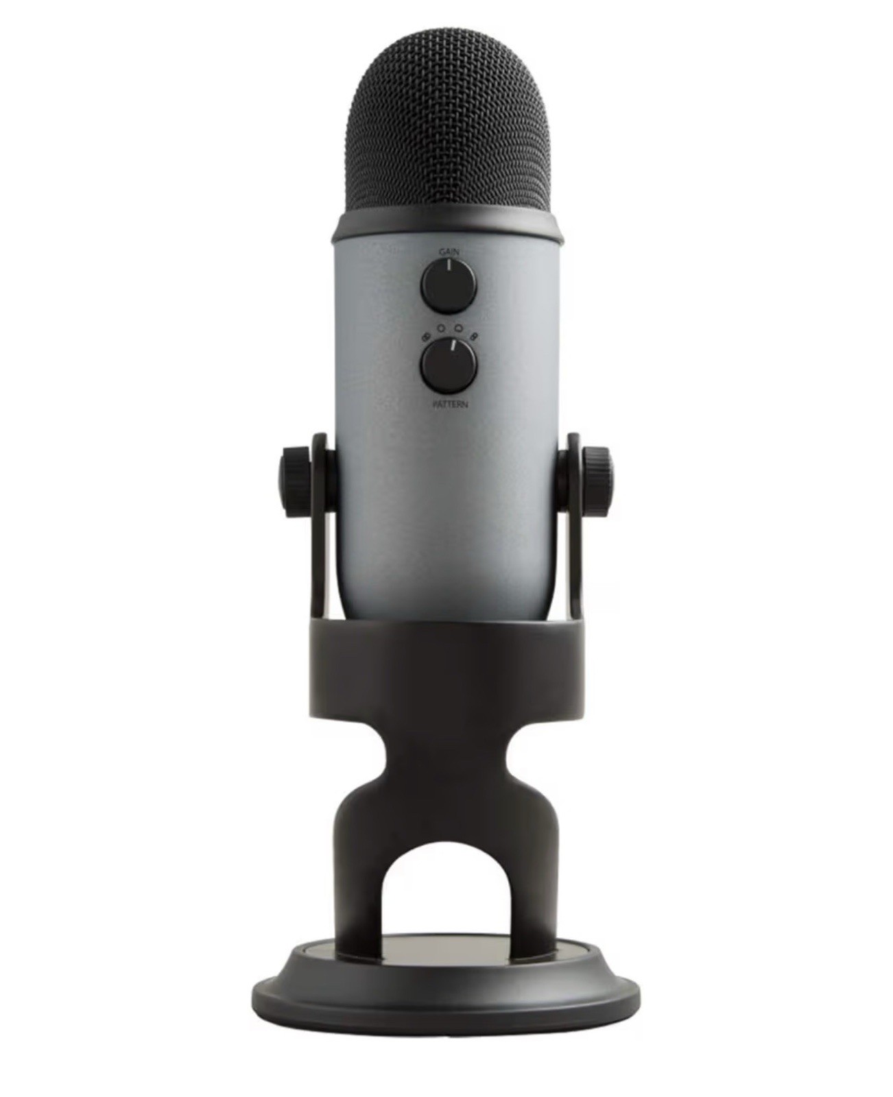 Blue Yeti USB Desktop Microphone Gray Black Mute Switch Adjustable Gain